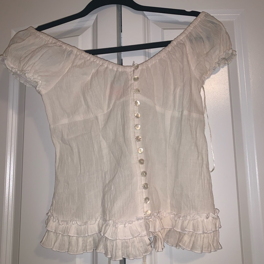 Off the shoulder corset style top